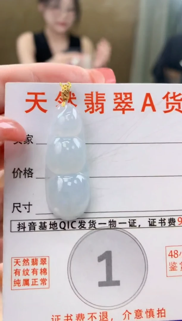 颈饰18K金镶嵌翡翠天然A货翡翠挂件