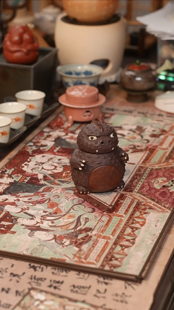 茶具紫砂哥斯拉泡茶壶