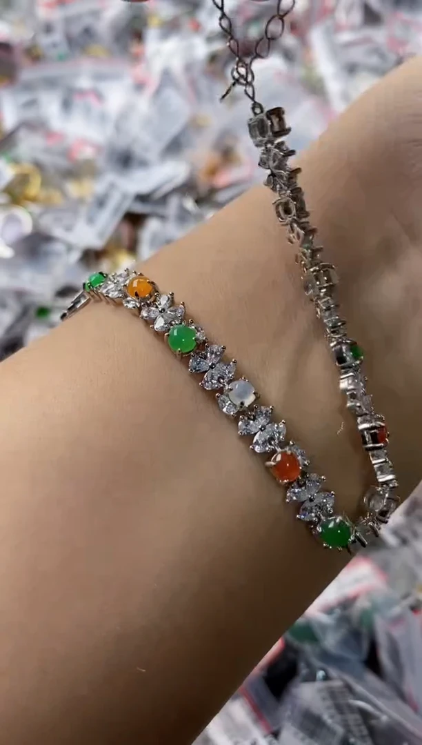 翡翠戒指银S925镶嵌3333---8