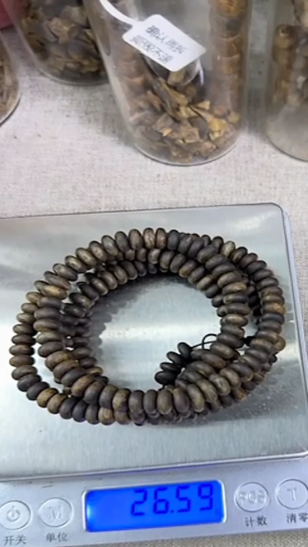 沉香手串种植绿棋算盘珠沉水多圈26克