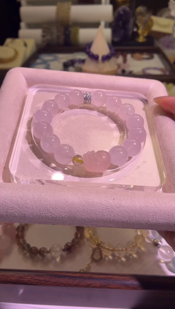 未镶嵌手串水晶11号闪购粉水晶貔貅设计款
