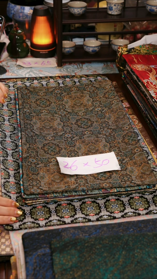 【微瑕云锦双面】中国风干泡织锦茶席26*50