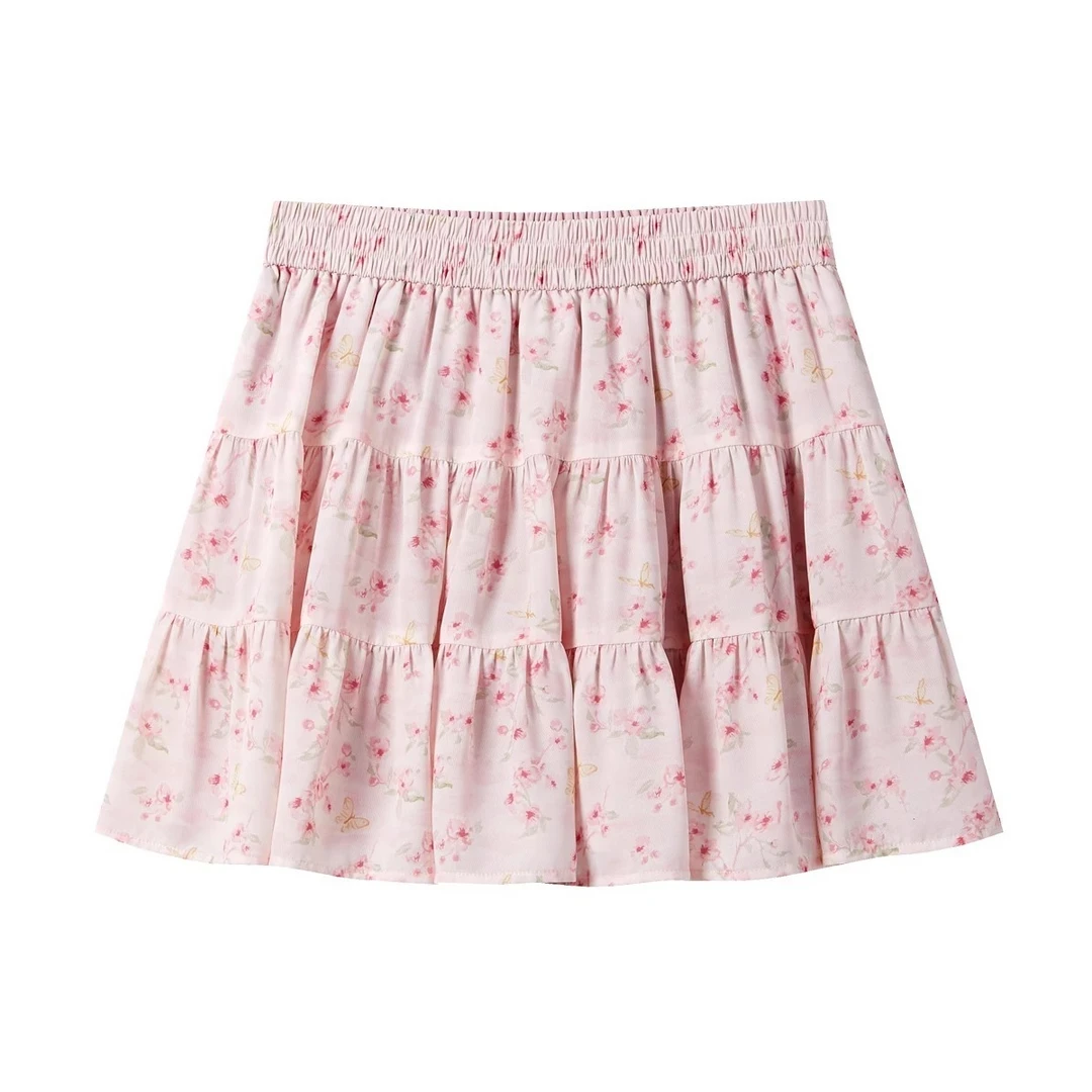 甜美可爱清新碎花半身裙春夏季新款宽松遮肉显瘦短裙女裙子9448