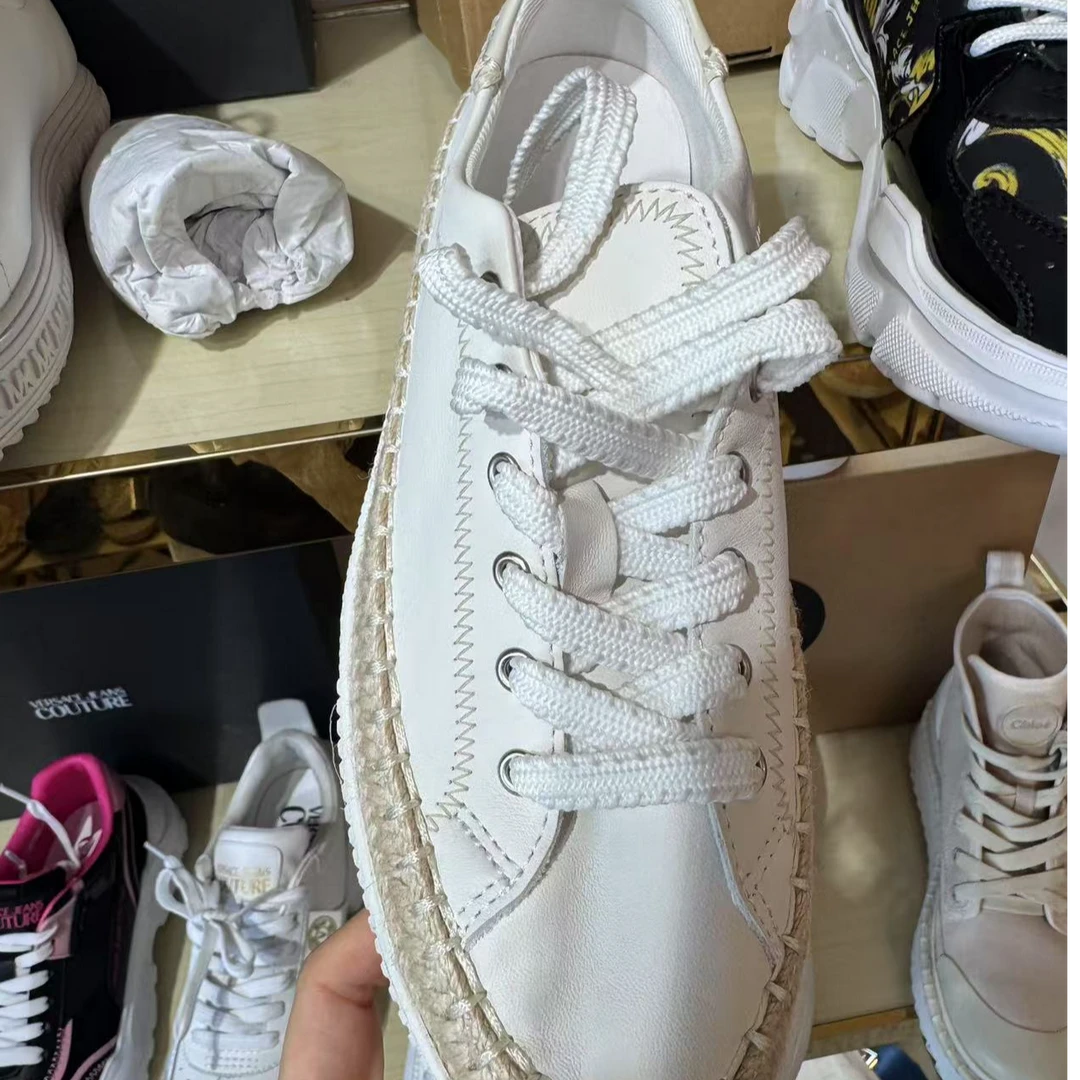 99新 Chloe/蔻依 蔻依小香风厚底系带休闲鞋