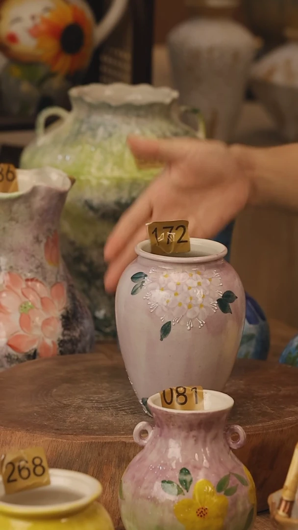 陶瓷172景德镇设计师手作花器摆件侘寂风