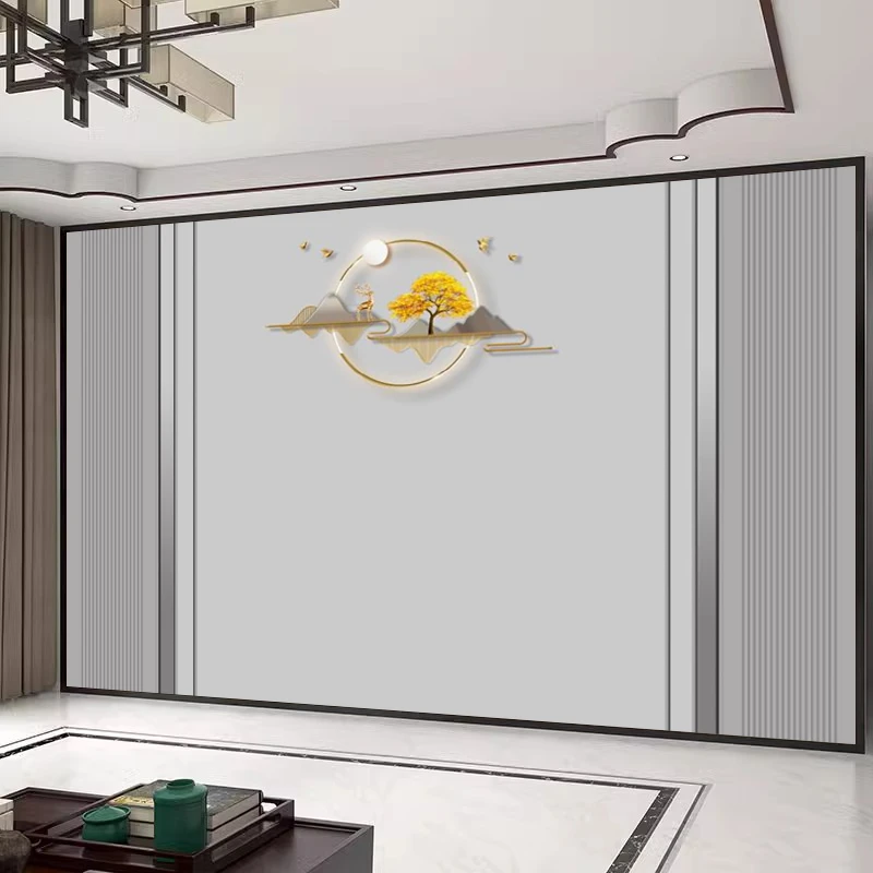 3D电视背景墙画大气立体8D客厅影视墙布装饰壁画简约现代轻奢壁布