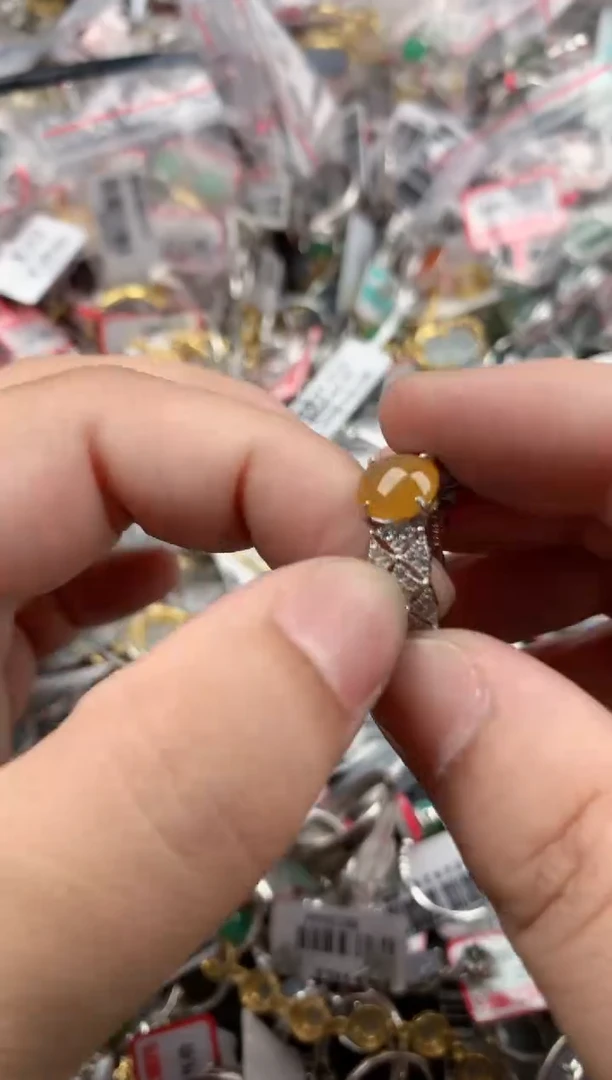 银S925镶嵌戒指翡翠555   5