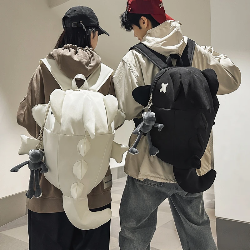 双肩包大容量时尚小众设计鲨鱼背包高中生潮酷大学生旅行书包