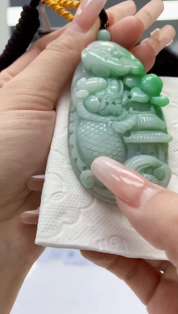 【闪购商品】定制翡翠未镶嵌5145lr-毛货挂件43