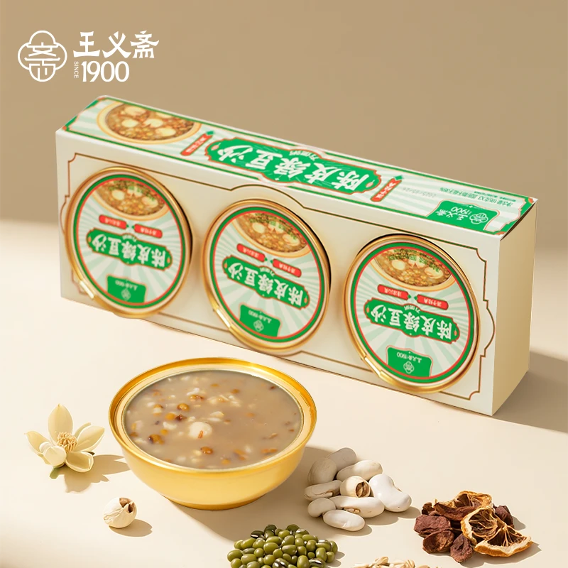 王义斋陈皮绿豆沙速食免煮方便粥营养早餐即食