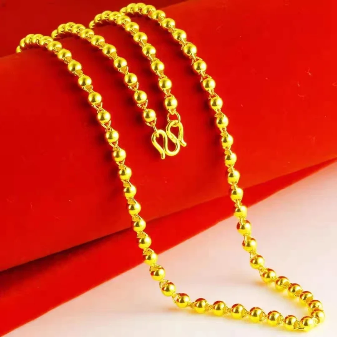 合金项链 JX 精工版 卡4 圆珠实心项链 【50厘米】