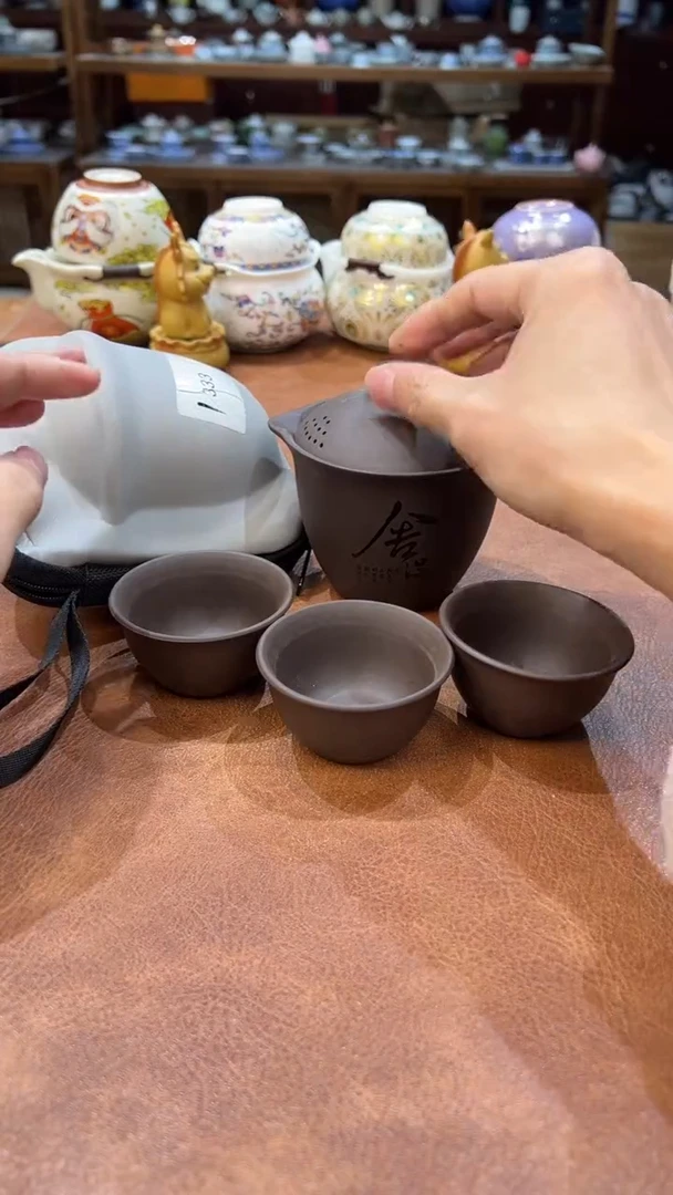 真的很便宜会开片的旅行茶具