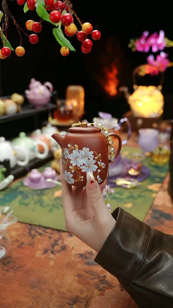 【闪购商品】紫砂手绘小雏菊+滴流