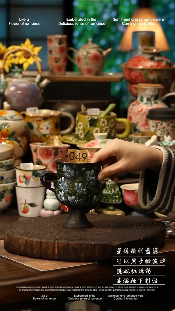 陶瓷景德镇高温釉下彩手工手绘款式