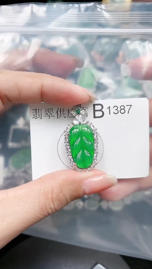 【闪购商品】翡翠颈饰未镶嵌赠皮绳1387