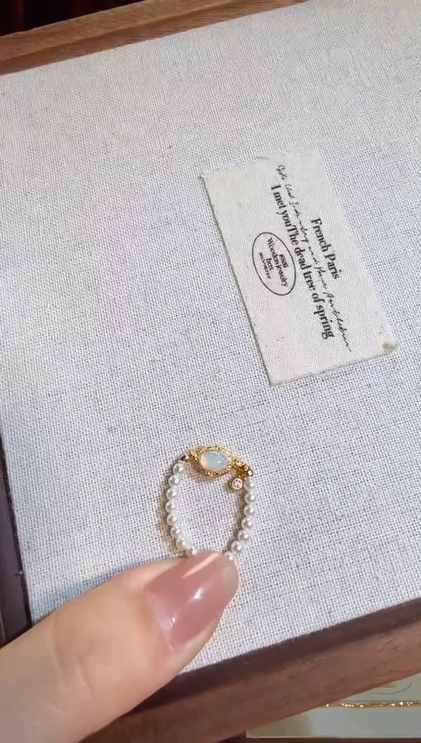 【闪购商品】淡水珍珠戒指银S925镶嵌极光正圆珍珠