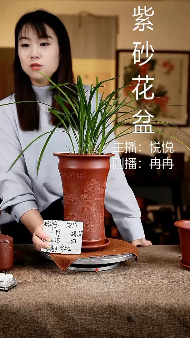 紫砂花盆花卉工艺5814+z