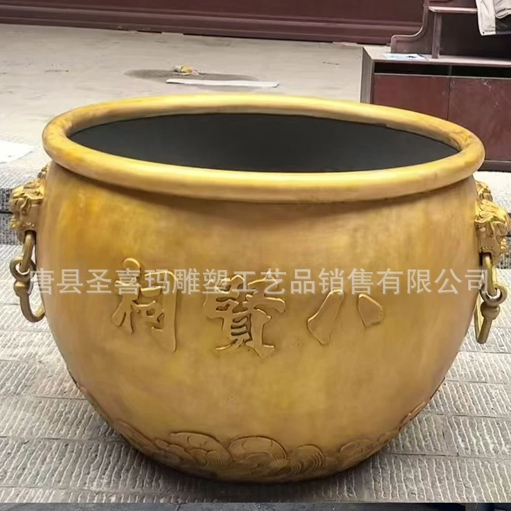 1.5米铜大缸 纯铜大缸 黄铜铸造大水缸 寺庙祠堂铜大缸门口摆件
