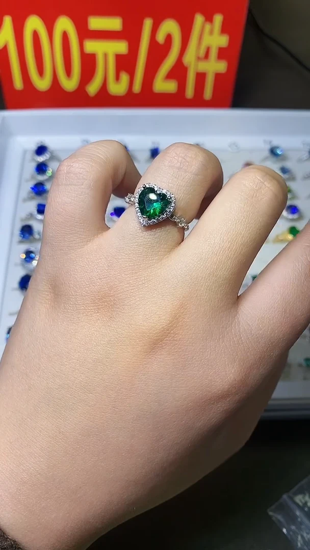 【闪购商品】透辉石戒指银S925镶嵌.......