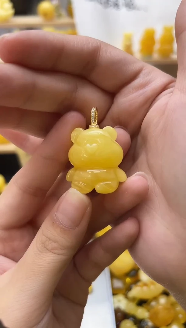 琥珀银S925镶嵌珠宝奇石115琥珀蜜蜡微瑕