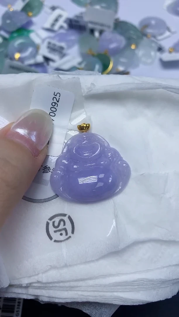 翡翠18K金镶嵌颈饰天然缅甸翡翠A货百元以上9元证书费自理