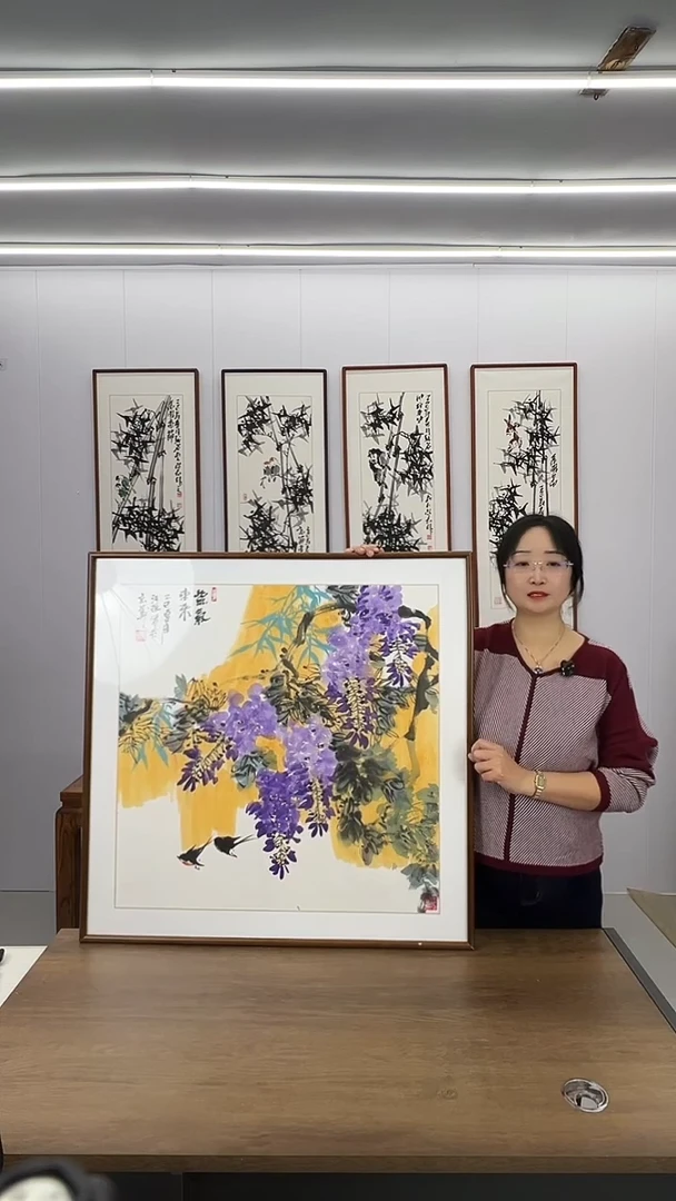 国画汪琼  80*80 紫气东来