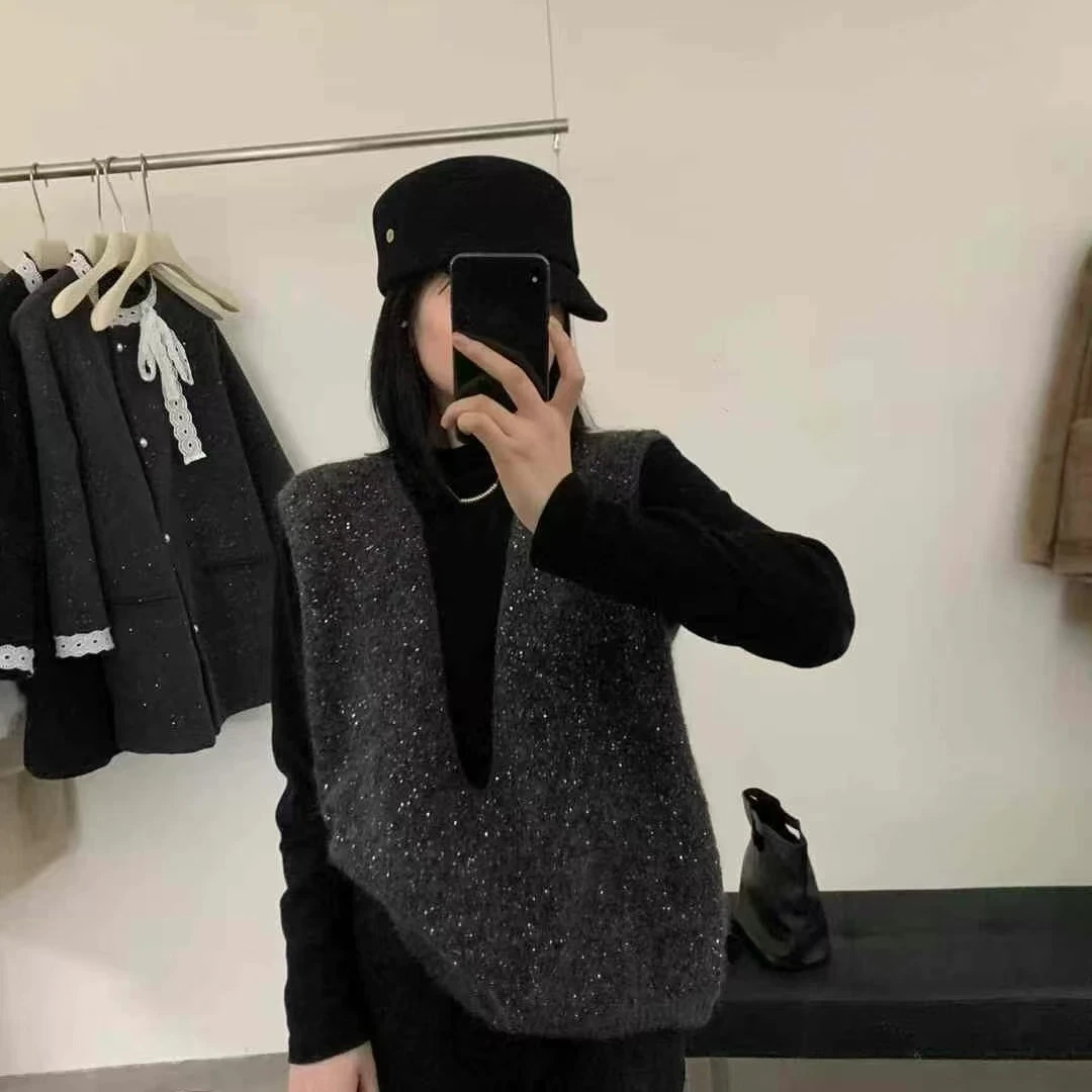 【牟羊】特种纱V领针织马甲