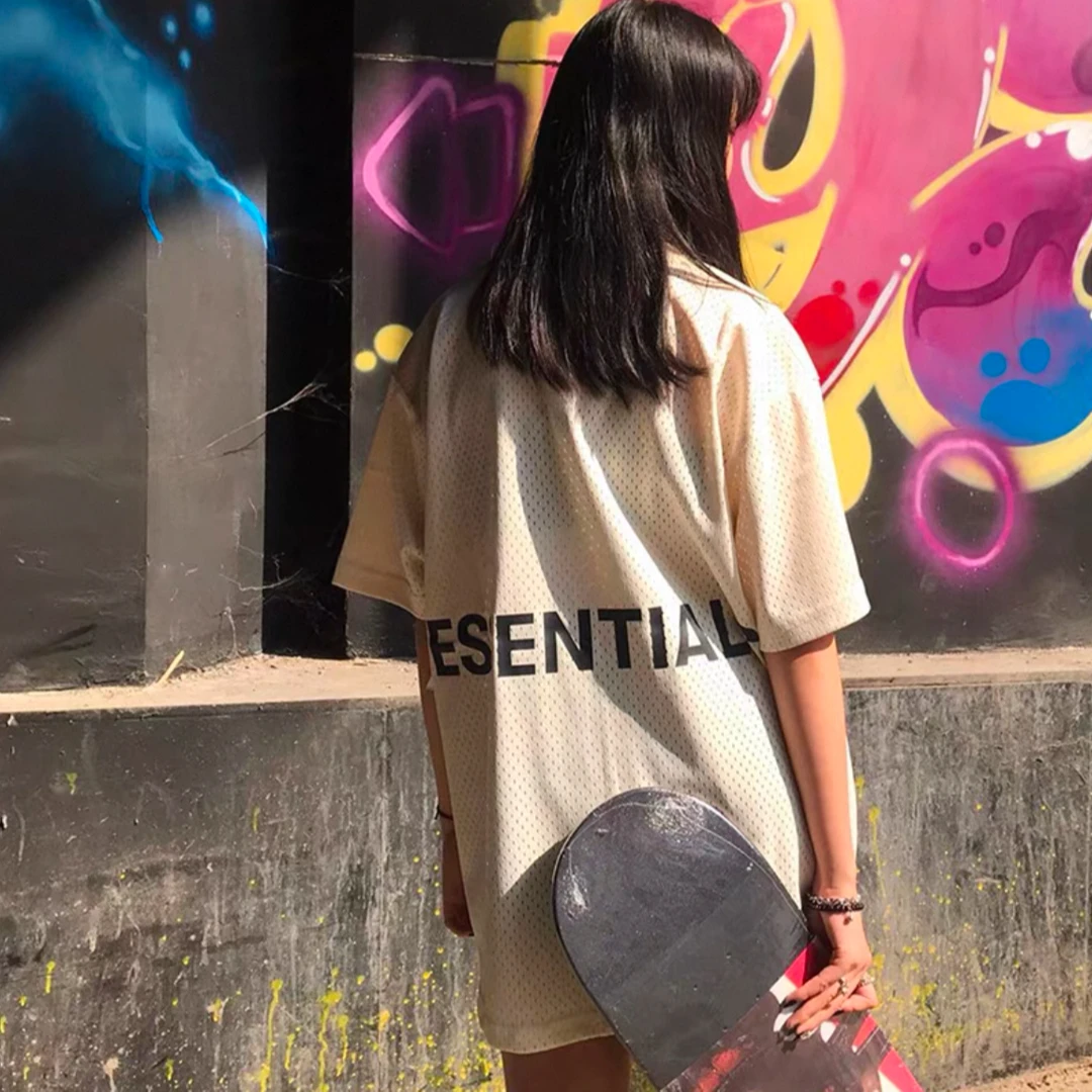 【洛杉矶限定】Essentials 初代白色背后Logo网格短袖