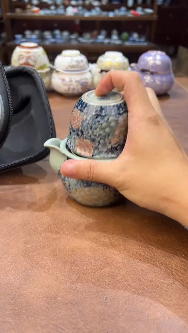 真的很便宜超好看会开片的旅行茶具