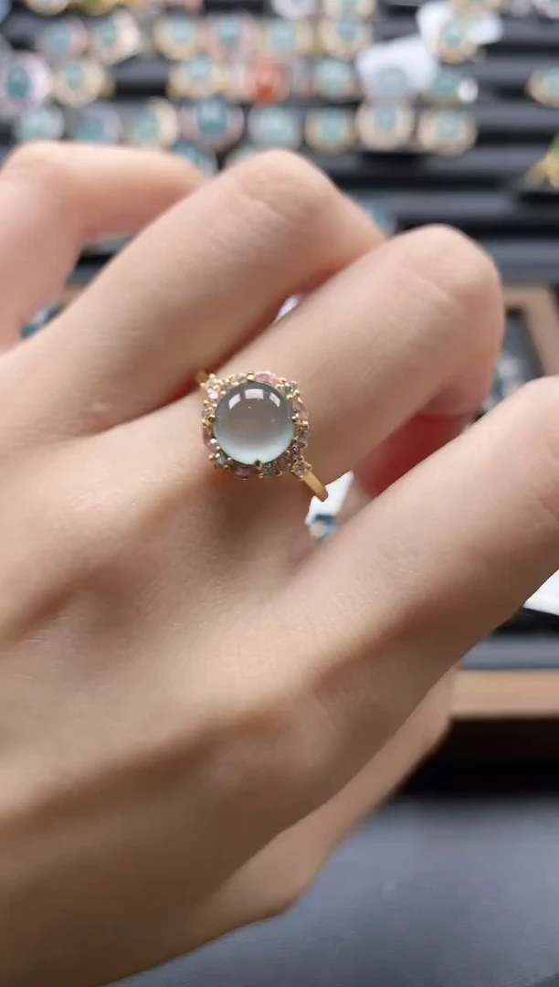 【闪购商品】翡翠戒指银S925镶嵌5151-5