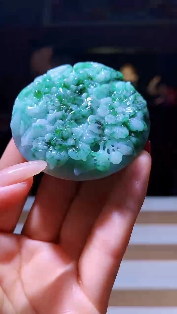 【闪购商品】定制翡翠未镶嵌1034hm-毛货挂件7