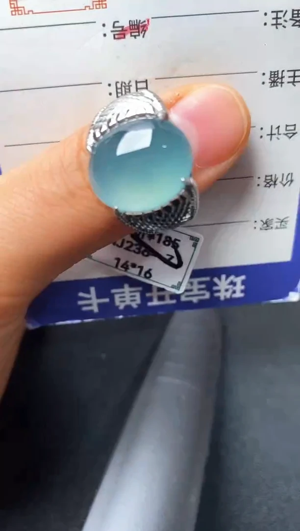 银S925镶嵌戒指翡翠22222