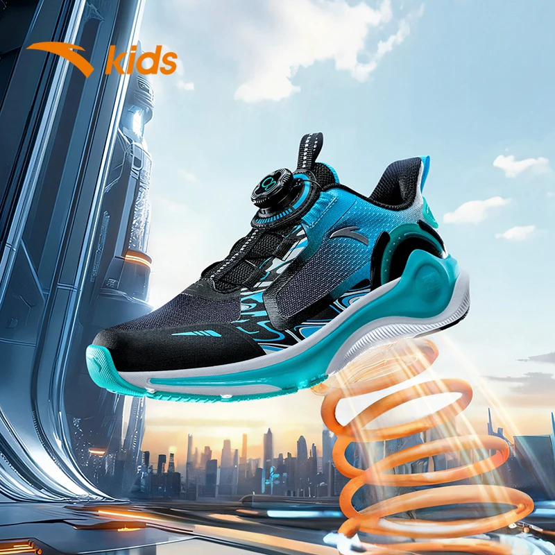 安踏儿童运动鞋凌云夏上新旋钮扣犟弹缓震舒适男童鞋/A12515508