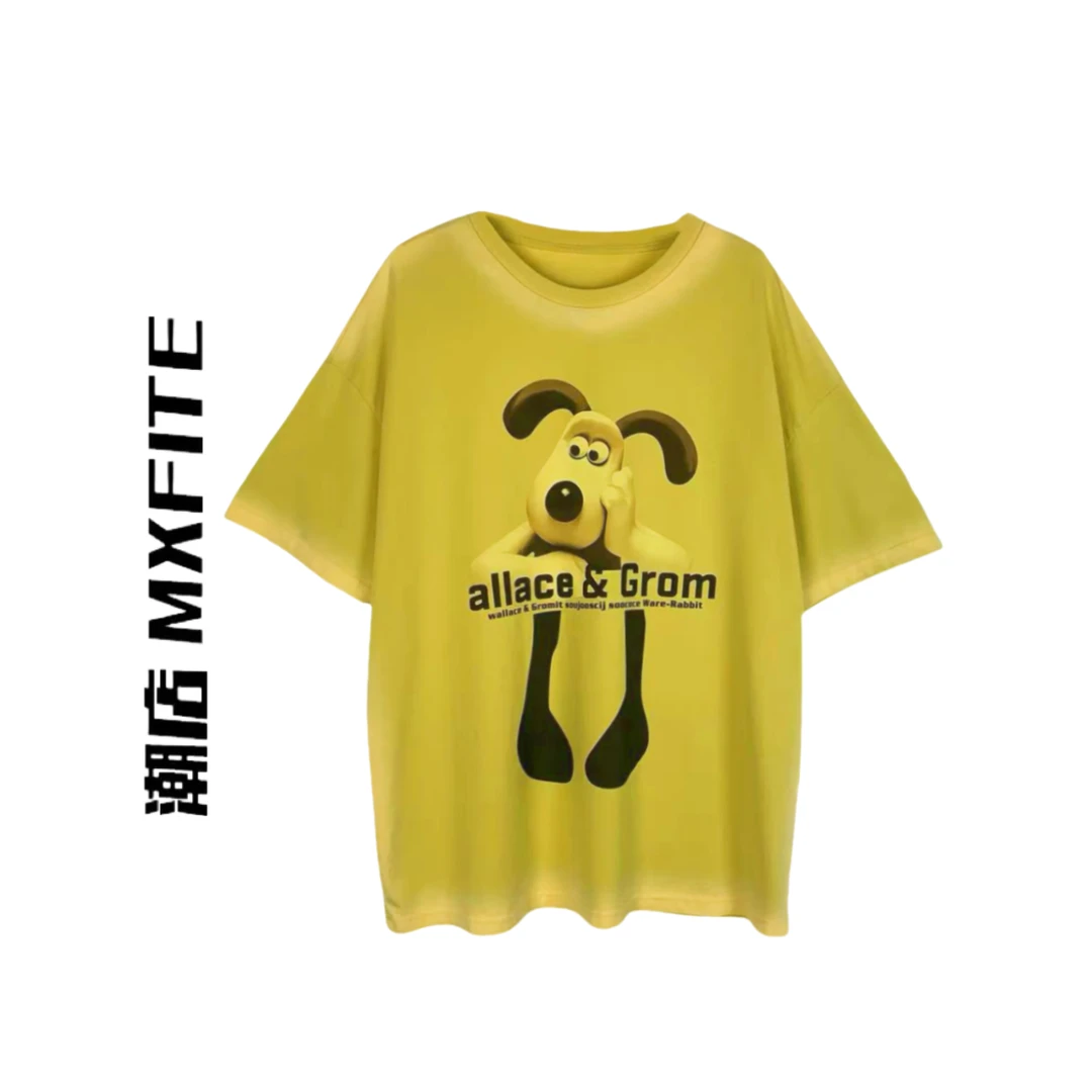 MXFITE潮店夏季新款时尚卡通印花半袖圆领休闲T恤（ZHX51166）