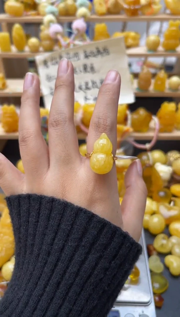 琥珀银S925镶嵌珠宝奇石122琥珀蜜蜡微瑕