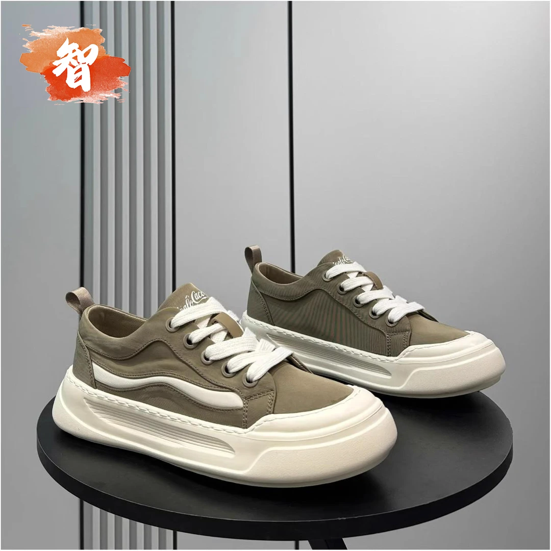 智冶帆布男鞋夏季透气2025新款百搭休闲韩版增高板鞋男生布鞋潮鞋