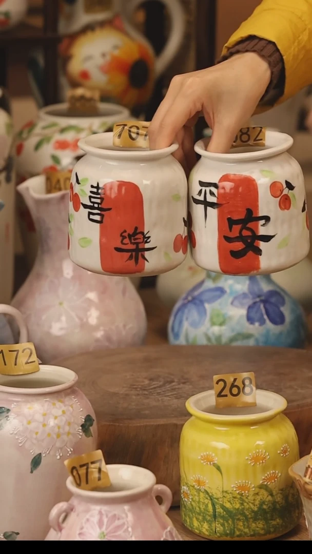 陶瓷景德镇设计师手作花器摆件侘寂风@M682和707@2个