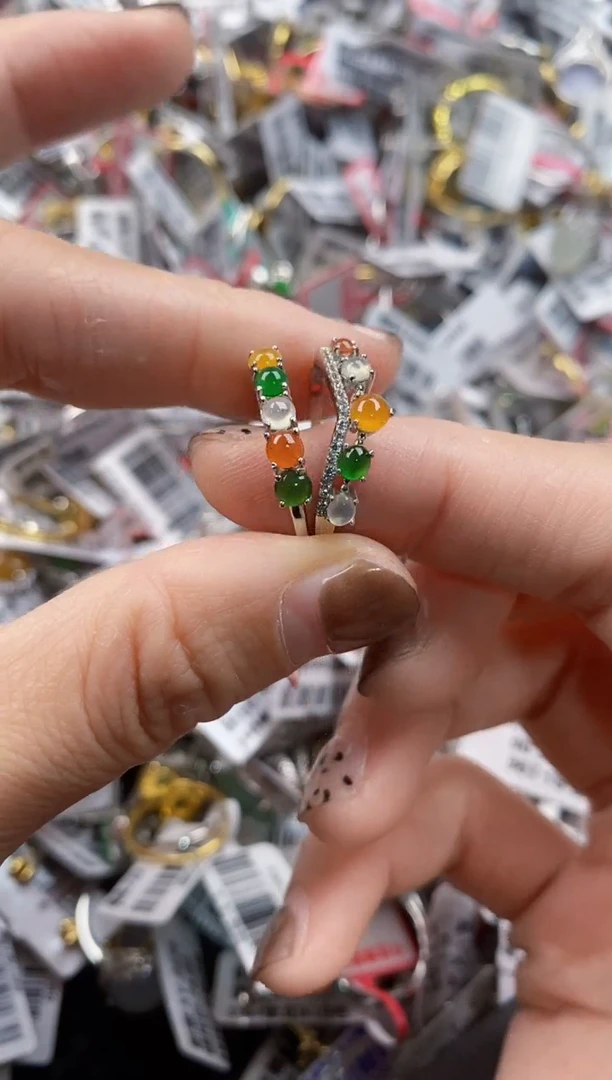 翡翠戒指银S925镶嵌1111----3