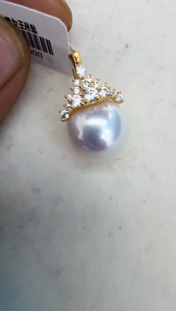 淡水珍珠银S925镶嵌颈饰吊坠