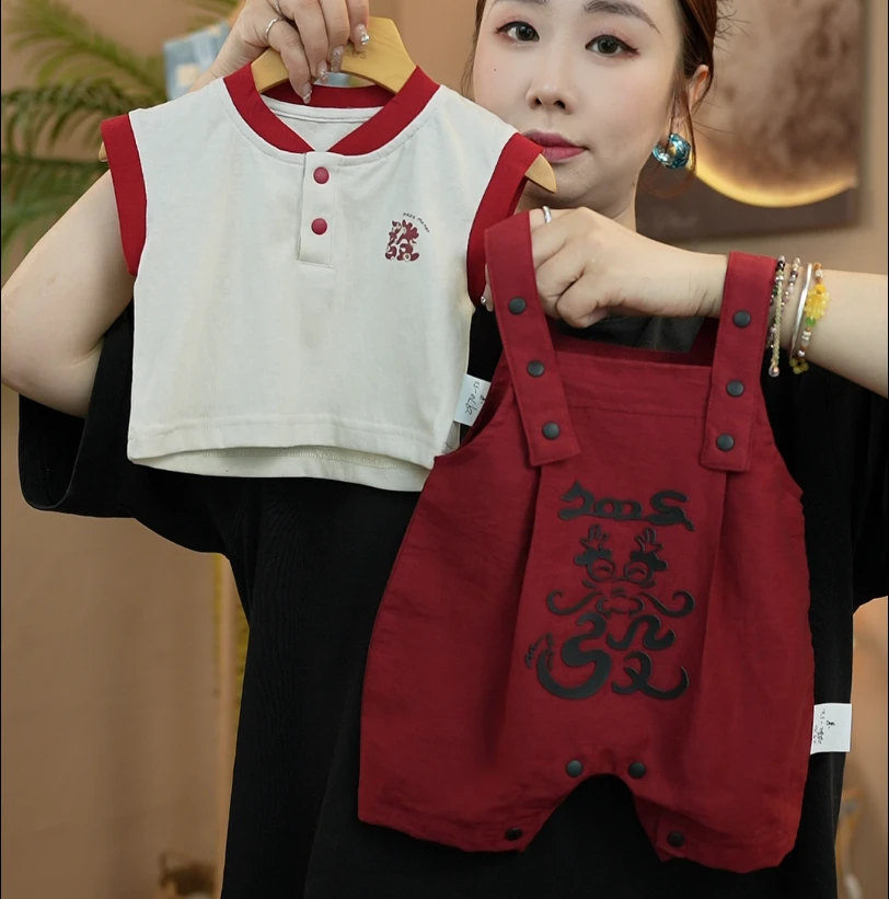 夏季婴幼儿连体衣夏天无袖上衣背带裤男女宝宝夏天休闲爬服哈衣服
