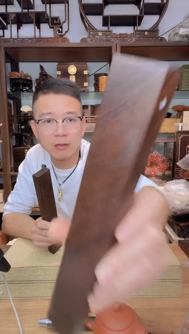 乌木类书架982黑檀嵌非酸雕刻镇尺一对  瑕疵