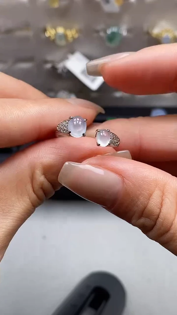 翡翠戒指银S925镶嵌1197