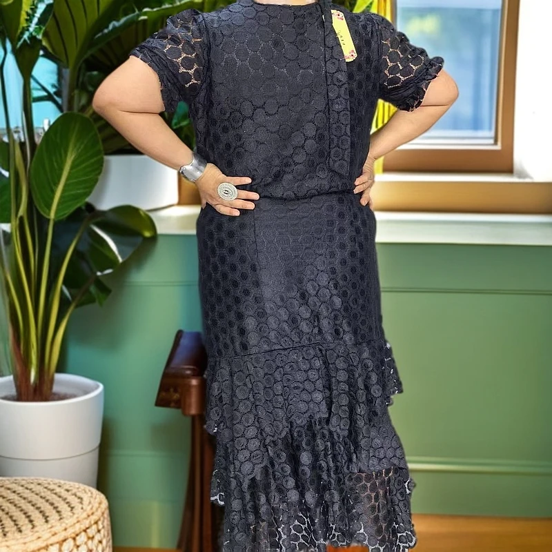 时尚女装新款两件套蕾丝短袖