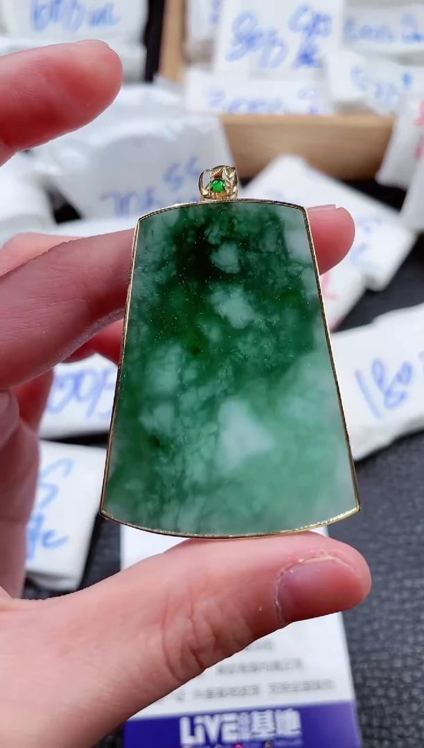 【闪购商品】翡翠颈饰18K金镶嵌00019777