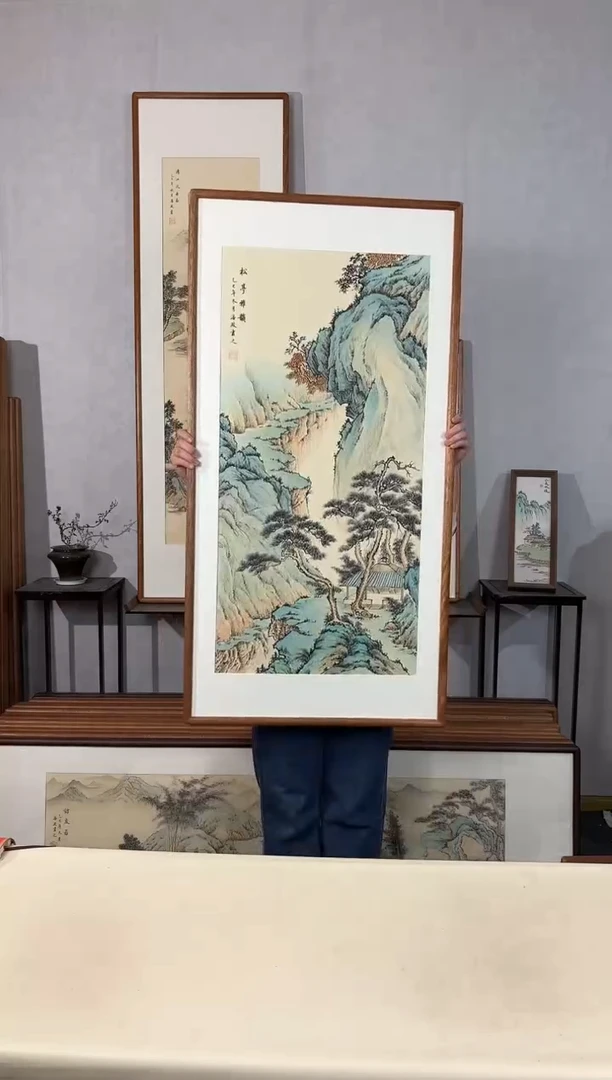 国画手绘*松亭雅韵*62*122cm带框发货