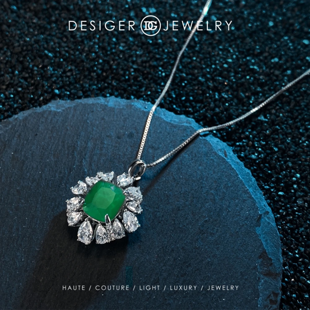 F0567 气质优雅复古绿色国风项链