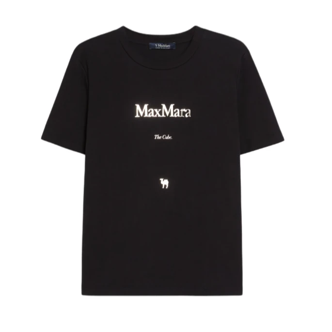 全新未使用 MaxMara 汤/TP031084/纯色Logo印花短袖 常规T恤