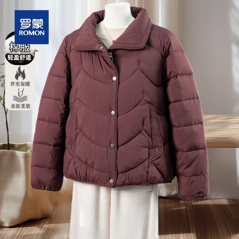 罗蒙妈妈装棉衣冬季加厚棉服短款保暖冬装外套中老年女装洋气棉袄