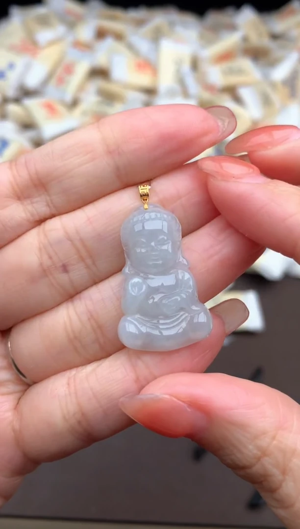 【闪购商品】翡翠挂件18K金镶嵌一