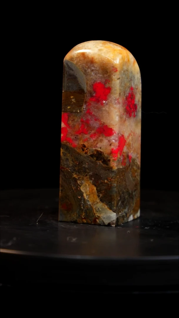 鸡血石刘关张鸡血石